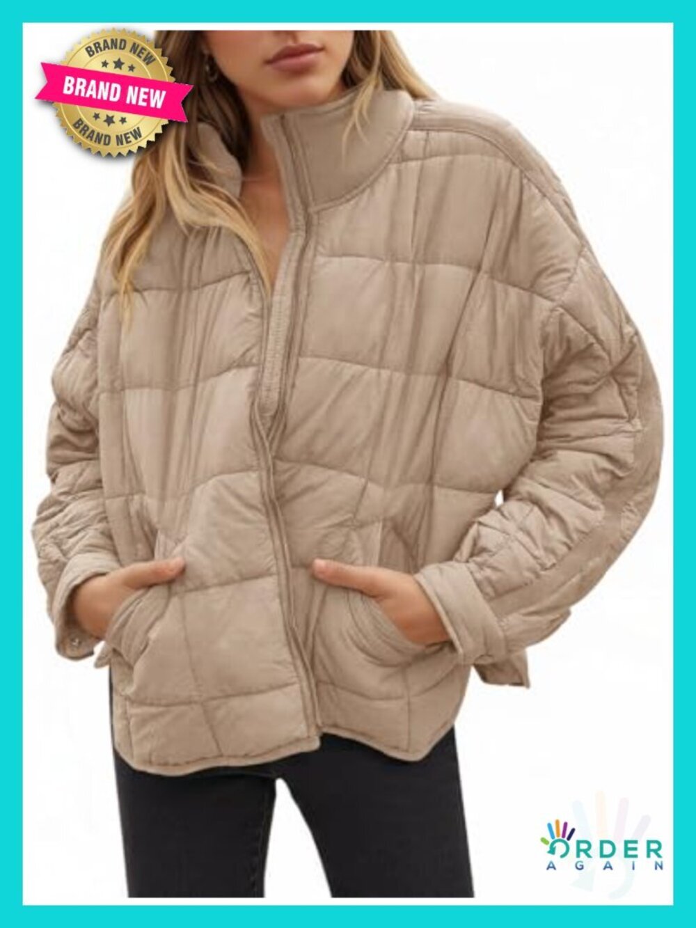 Oversized Lightweight Down Coat Long Sleeve Zip Puffer Jacket